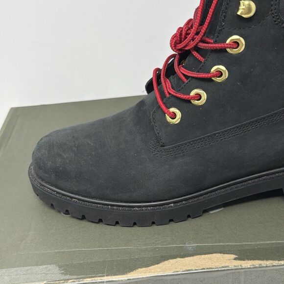 Timberland Heritage 6” Waterproof Boots Women’s 10 Black Nubuck Red STORE MODEL - Picture 4 of 16